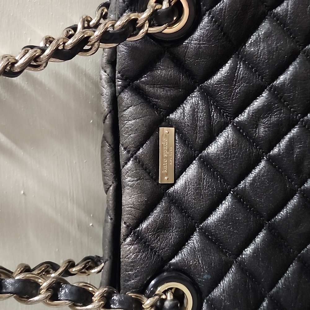 Kate Spade Black Quilted Gold Coast Maryann Leather View 2